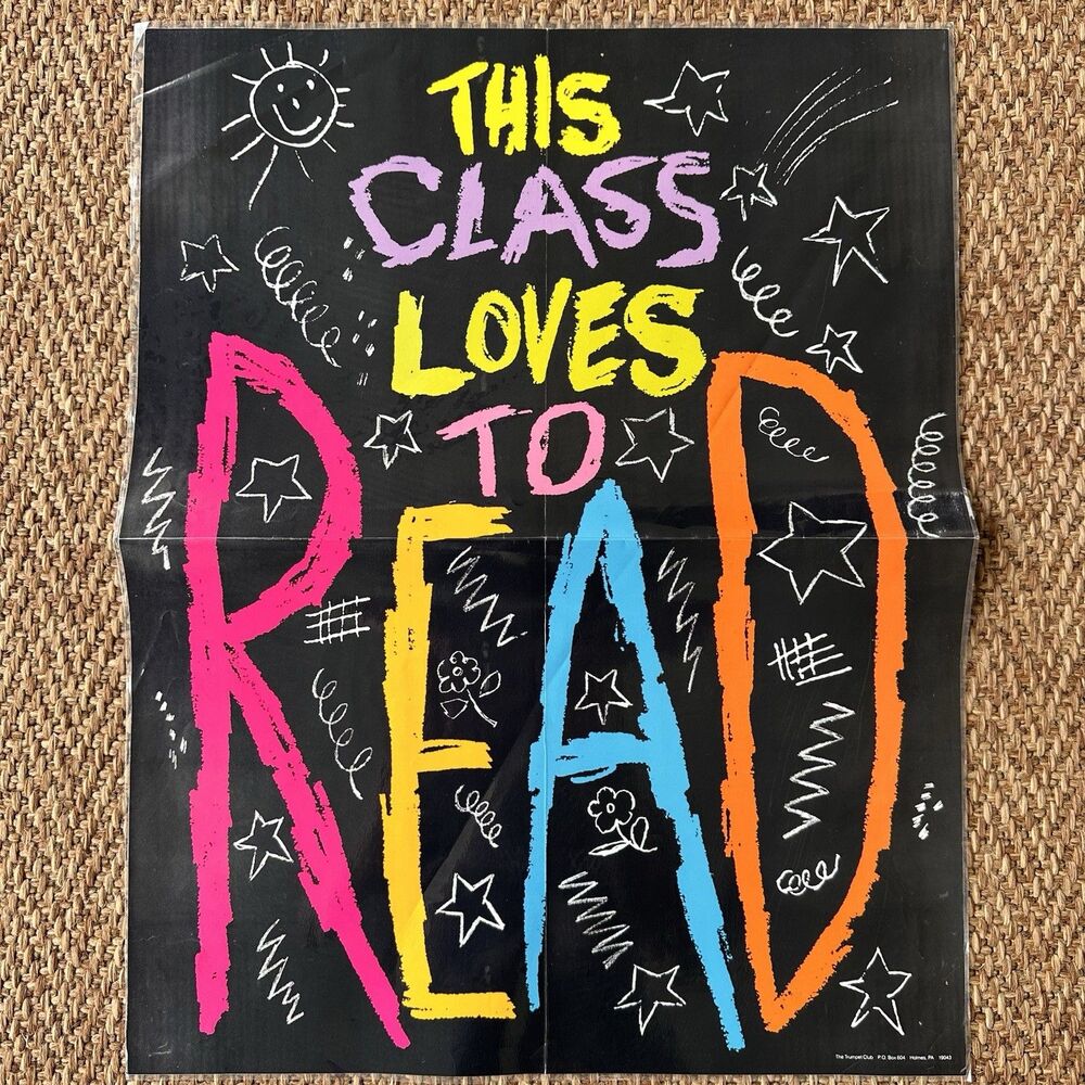 Vintage Classroom Decor Magnetic 90s Trumpet Club Poster This Class Loves Read